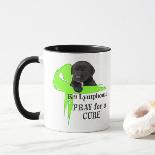 Caneca Cachorro de Apoio ao Câncer de Linfoma Fita Verde