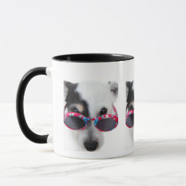 Caneca Cachorro de Desenho Animado Legal com Óculos