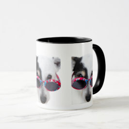 Caneca Cachorro de Desenho Animado Legal com Óculos