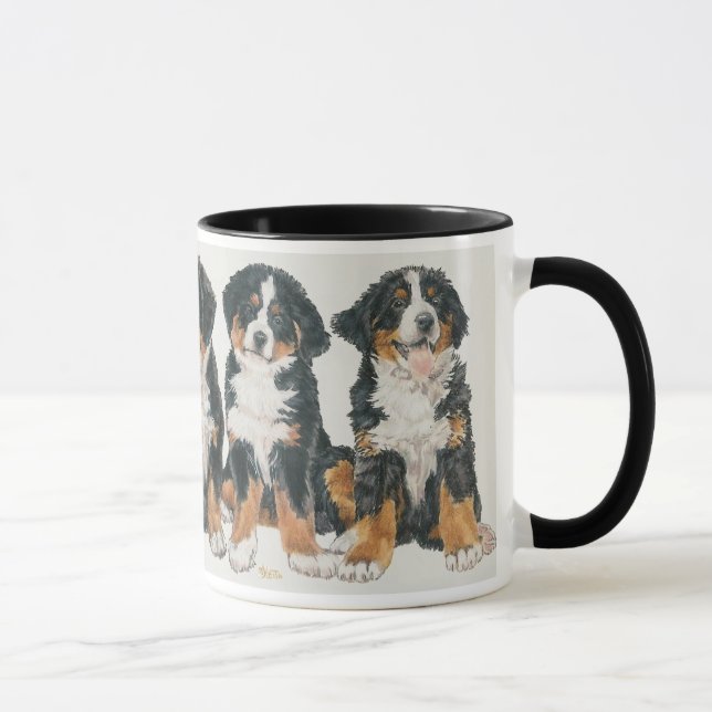 Caneca Cachorro de Montanha Bernese Puppies Mug (Direita)