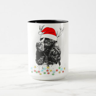 Caneca Cachorro de Natal Cachorro Espanhol Cachorro Engra