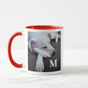 Caneca Cachorro de Natal pacífico simples e Feliz fotográ