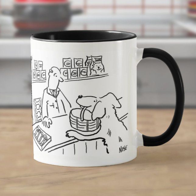 Caneca Cachorro de Pet Shop carregando cesta de compras (Criador carregado)