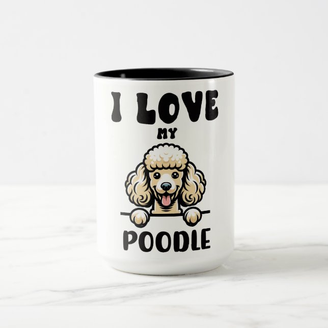 Caneca Cachorro de Poodle Engraçado (Centro)
