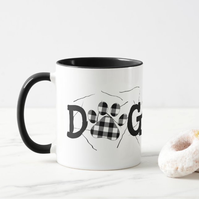 Caneca Cachorro de Xadrez Buffalo (Com Donut)