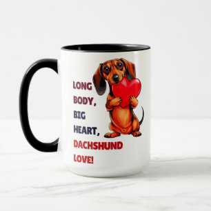 Caneca Cachorro-Dia de os namorados Cão-do-Coração-Dachsh