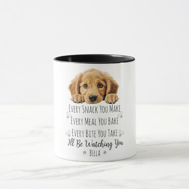 Caneca Cachorro do Retriever de Ouro Bonito Personalizado (Centro)