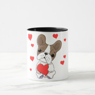 Caneca Cachorro Doce Segurando Coração