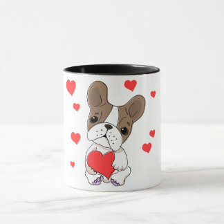 Caneca Cachorro Doce Segurando Coração