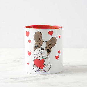 Caneca Cachorro Doce Segurando Coração