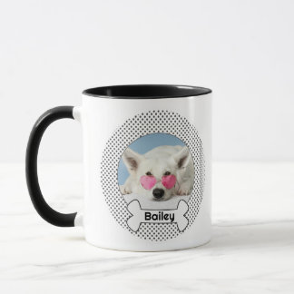 Caneca Cachorro e Osso Nome e Foto Personalizados
