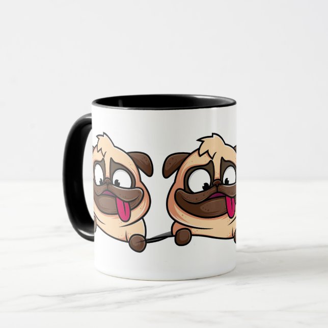 Caneca Cachorro Engraçado, Bonito, Design (Frente Esquerda)