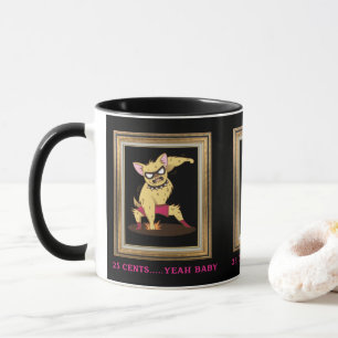 Caneca Cachorro engraçado esmagando Dogecoin