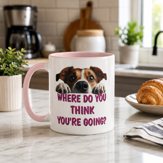 Caneca Cachorro Engraçado Para Onde Você Vai