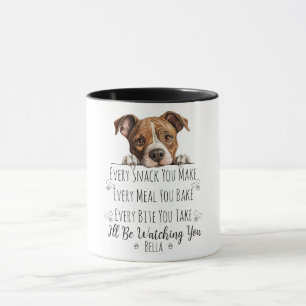 Caneca Cachorro Fofo de Staffordshire Personalizado Diver