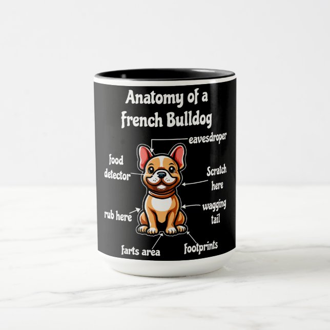 Caneca Cachorro Francês Engraçado (Centro)