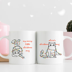 Caneca Cachorro Gato Personalizado Nome Meu Pequeno Natal