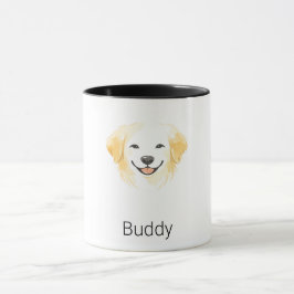 Caneca Cachorro Golden Retriever Minimalista Nome Persona