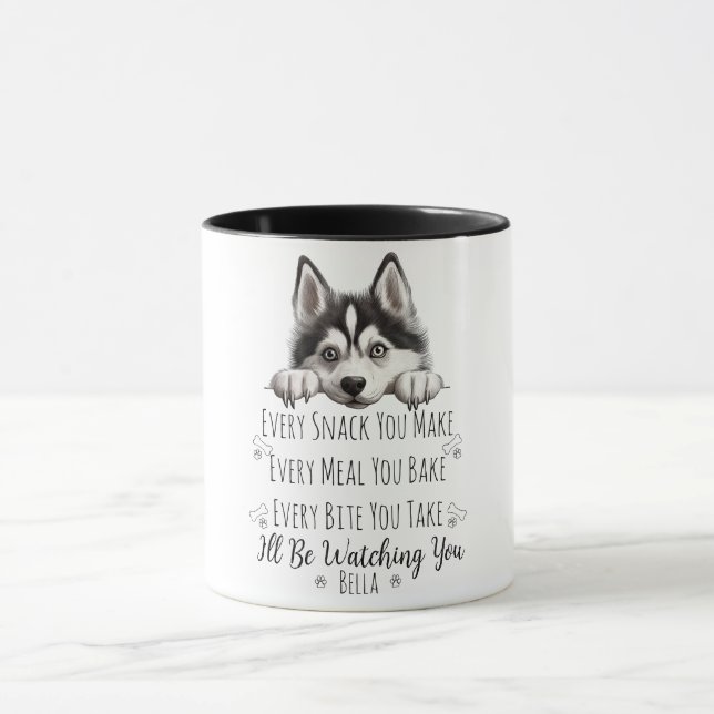 Caneca Cachorro Husky Fofo Personalizado Divertido (Centro)