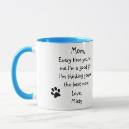 Caneca Cachorro Mãe Engraçado Dia de as mães Pet Foto Azu