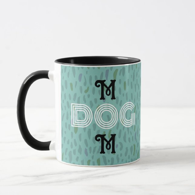 Caneca Cachorro Mãe, fofinha, moça de moda azul preto (Esquerda)