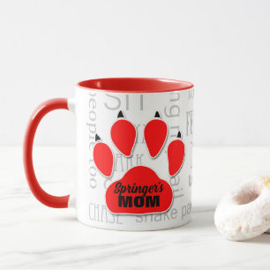 Caneca Cachorro Mãe Vermelha Impressão com Nome de Cachor