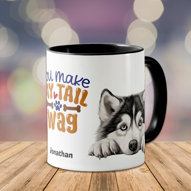 Caneca Cachorro Malamute do Alaska, Você Faz Minha Cartei (Criador carregado)