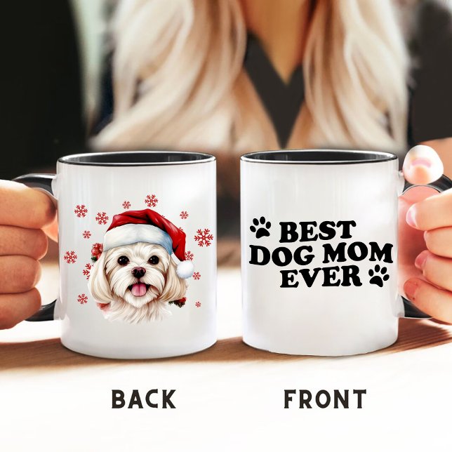 Caneca Cachorro Maltês de Natal, Personalizado (Criador carregado)
