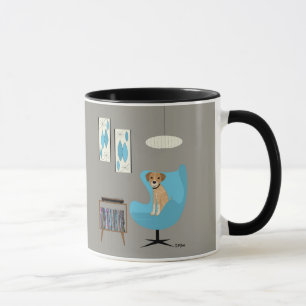 Caneca Cachorro meio século em Cadeira Azul de Ovo
