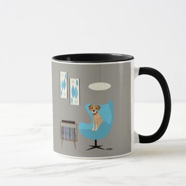 Caneca Cachorro meio século em Cadeira Azul de Ovo (Direita)