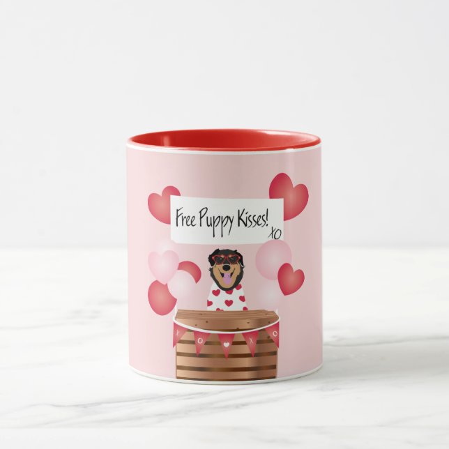 Caneca Cachorro Namorados De Puppy Kisses Livre (Centro)