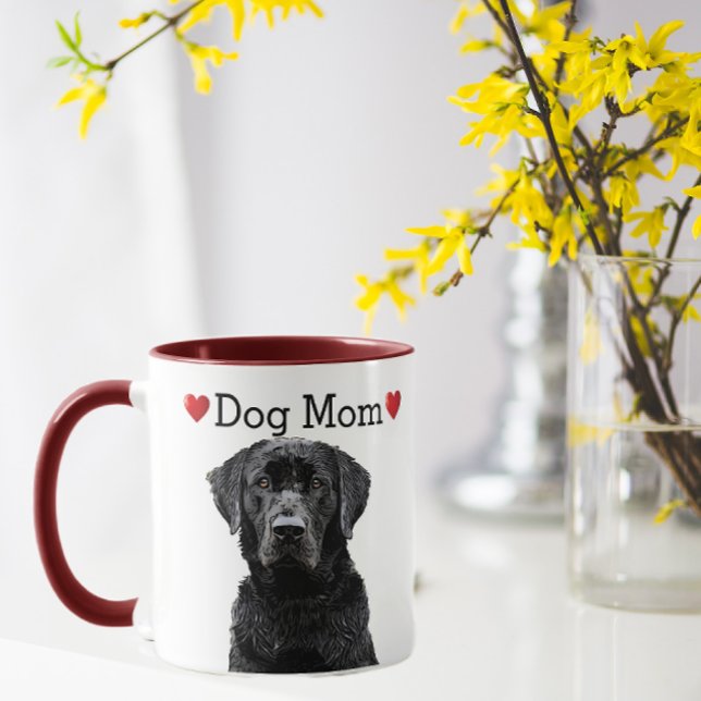 Caneca Cachorro Negro Bonito Cachorro Mãozinho (Criador carregado)
