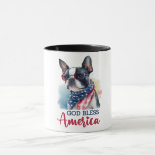 Caneca Cachorro Patriota - Boston Terrier
