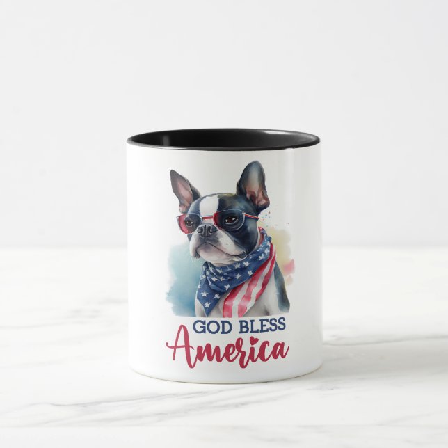 Caneca Cachorro Patriota - Boston Terrier (Centro)