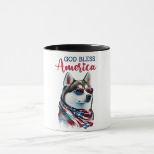 Caneca Cachorro Patriota-Husky