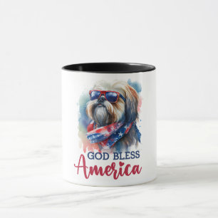 Caneca Cachorro Patriota-Shih tzu