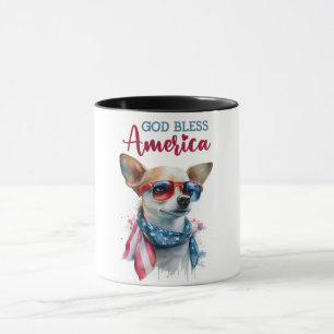 Caneca Cachorro Patriótico-Chihuahua