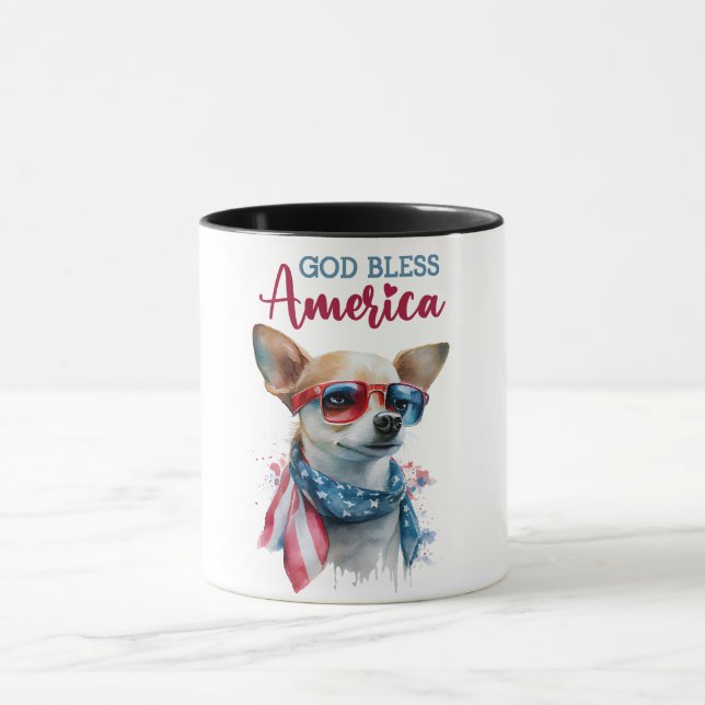 Caneca Cachorro Patriótico-Chihuahua (Centro)