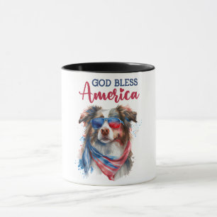 Caneca Cachorro Patriótico - Pastor Australiano