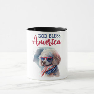 Caneca Cachorro Patriótico-Poodle