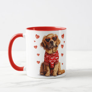 Caneca Cachorro Retriever Dourado do Dia dos Namorados