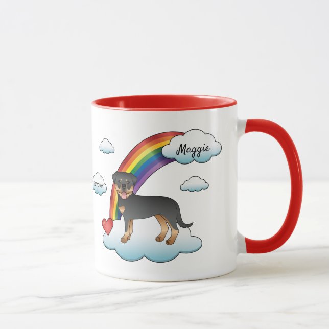 Caneca Cachorro Rottweiler Preto e Castanho Memorial Arco (Direita)