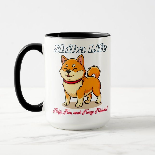 Caneca Cachorro Shiba Inu Mais Feliz (Esquerda)