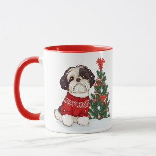 Caneca Cachorro Shih Tzu de Natal