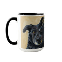 Cachorro w Orelha Curva | Mug de dois tons, 15 oz
