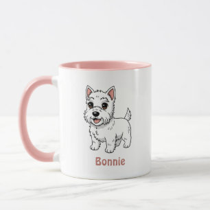 Caneca Cachorro West Highland White Terrier Fofo Nome Per
