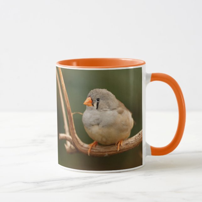 Caneca Cachorro Zebra Finch Sentado Bonito (Direita)