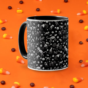 Caneca Cachorros Cães Gatos Aranhas Cachorros Esqueletos