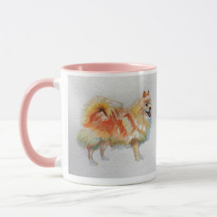 Caneca Cachorros de Aquarela Alemães Spitz Pomeranianos