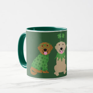 Caneca Cachorros de Dia de São Patrício felizes para vare